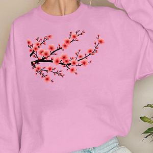 Sweatshirts pour femmes au design de fleurs de cerisier d'Asie de l'Est - Product Image 2