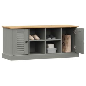 Scarpiera "x 13.8" x 17.7 "panca scarpe in legno massello 41.7 legno grigio VIGO - Product Image 3