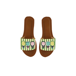 Sandales à perles tendance style baseball, semelle extérieure en cuir fait main, doublure en cuir véritable, confortables pour les jours de match et la tenue en stade - Product Image 2