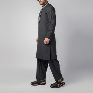 Traje afgano para hombre a precio económico, con bordado en el cuello, conjunto tradicional islámico de shalwar kameez para verano, bandhgala de algodón. - Product Image 5