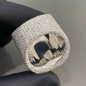 Luxury Custom <b>Initial</b> Moissanite <b>Ring</b> Iced Out Letter Design White Gold Finish Statement Hip Hop Jewelry Gift for Men - Product Image 6