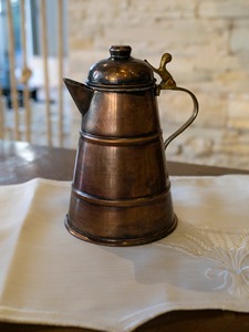 Vintage Copper Water <b>Jug</b> With Lid And Handle 1500ml Durable Metal Pitcher For <b>Drinks</b> - Product Image 2