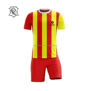 Ensemble de maillots de football pour hommes adultes, uniformes de football respirants en tissu polaire 100% coton, couleur personnalisée - Product Image 1