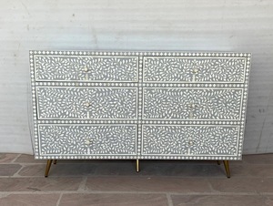 ILAHI's Bone Inlay <b>Drawer</b> Modern Design Agate Detailing <b>Storage</b> Portable Home Furniture - Product Image 2