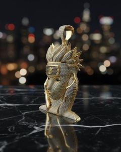 Colgante Personalizado con Letra de Moissanita VVS, Colgante de Plata 925 Chapado en Oro, Colgante de Moissanita VVS, Colgante de Moda Estilo Rapper Bling - Product Image 5