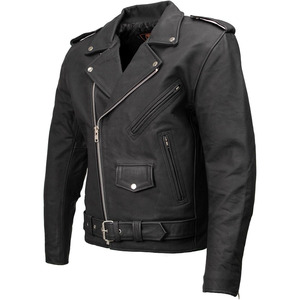 Veste de motard en cuir pour homme, noire, manches longues, coupe-vent, toutes saisons, vêtements de moto - Product Image 3