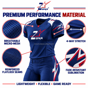Uniforme de Fútbol Americano Personalizado al por Mayor, Transpirable, Negro, 100% Poliéster, Conjunto de Pantalones y Jersey Acolchados, Ropa Deportiva para Hombre, OEM - Product Image 2