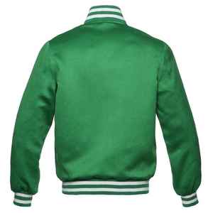 Veste varsity en satin pour homme, sur mesure, extérieur brillant, intérieur respirant et coupe ajustée élégante pour un confort quotidien. - Product Image 3