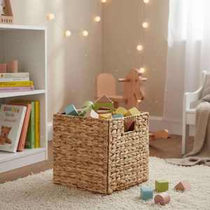 Panier de rangement pliable en jonc de mer tressé à la main pour jouets et organisation domestique – Panier en fibres naturelles écologique pour chambre d'enfant - Product Image 1