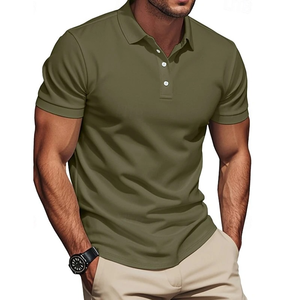 Camisa de Golf para Hombre, Polos Casuales de Trabajo, Manga Corta, Estampado Moderno Básico, Botones, Verano, Corte Regular, Lona Transpirable - Product Image 5