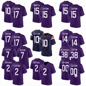 Maillot de football américain personnalisé en gros, sublimation, nom d'équipe personnalisé, broderie 3D, séchage rapide, nylon/coton, short de sport - Product Image 1