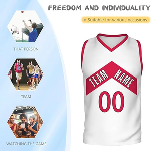 Camisetas de Baloncesto Unisex Personalizadas al por Mayor, Parte Delantera Lisa, Ropa Deportiva de Malla de Poliéster Antibacteriana, sin Mangas, Cuello en V - Product Image 3