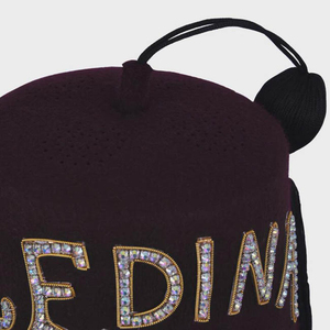 Gorro Fez de Lana Borgoña Masónico para Francmasones y Masones, de Alta Calidad, Personalizado, Transpirable, Bordado a Mano - Product Image 3