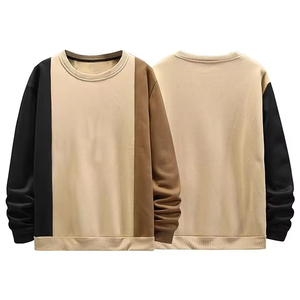 <b>Men's</b> Color Blocking <b>Pullover</b> Sweatshirt O-Neck Regular Sleeve Oversized Fit Casual Autumn Knitted Style - Product Image 1