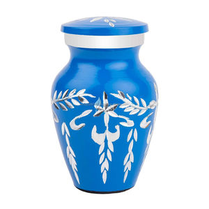 Urne souvenir classique en aluminium petit porte-cendres conçu pour la conservation à long terme stockage de mémoire funéraire unique - Product Image 4