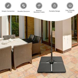 Set di 4 basi quadrate per ombrelloni da patio, riempibili, con maniglia e imbuto – Accessorio funzionale per arredo esterno - Product Image 4