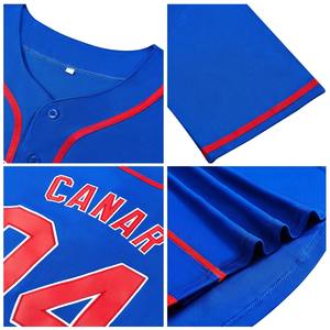 Camiseta de Béisbol con Cuello en V y Botones para Adultos Unisex, Nombre y Números del Equipo Personalizados, Transpirable, Anti-UV, Secado Rápido, 100% Poliéster, Deportiva - Product Image 5