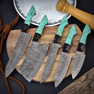 New Arrival Custom Handmade Damascus Steel Full Tang Chef <b>Knife</b> Durable <b>Sharp</b> Professional <b>Kitchen</b> <b>Knives</b> Set w/ Resin Handle - Product Image 2