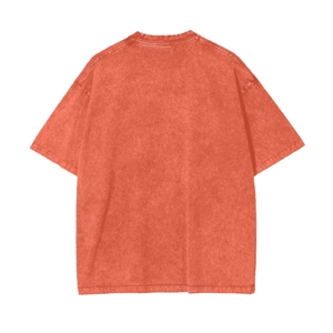 Camiseta Oversize para Hombre con Efecto Ácido, Color Liso, Estilo Vintage, Manga Corta, Cuello Redondo, Algodón, Casual, para Verano, con Logo Frontal - Product Image 2