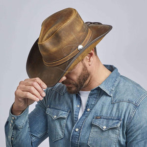 Western Cowboy <b>Hat</b> For <b>Men</b> Wide Brim Felt <b>Hat</b> 100% Leather Made Rodeo Style Cowboy <b>Hat</b> In Low Price - Product Image 5