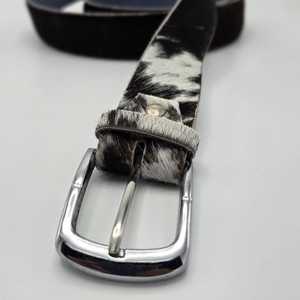 Ceinture en cuir de vachette riveté, boucle rectangulaire en alliage vintage, design réversible, largeur 3,5 cm, longueur 120 cm - Product Image 6