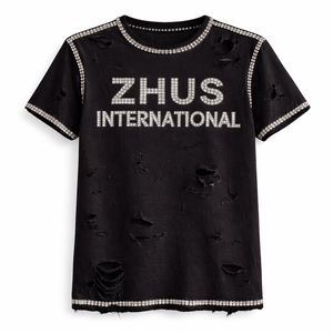 T-shirt Homme Streetwear Personnalisé Effet Vieilli Délavé et Déchiré, Coton Lourd 100% Écologique à Séchage Rapide - Product Image 6