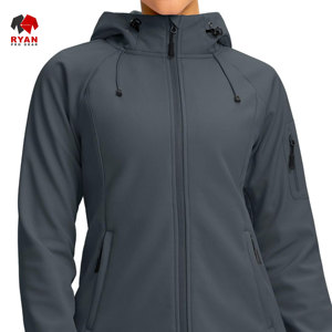 เสื้อแจ็คเก็ตซอฟต์เชลล์แบบออกแบบเองสำหรับผู้ชาย พร้อมโลโก้แบบกำหนดเอง ออกแบบ ODM OEM แบรนด์ Ryan Pro Gear - Product Image 2
