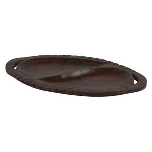 Plato de Servir de Diseño Fantástico con Forma Redondeada, Material de Madera, Acabado Pulido en Color Marrón - Product Image 2