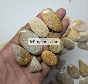 Lot de cabochons en corail fossile 100 % naturel, pierres précieuses polies pour la fabrication de bijoux, l'artisanat thérapeutique et les commandes personnalisées - Product Image 4