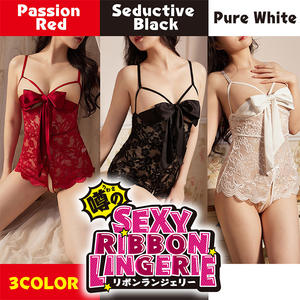 Lingerie sexy pour femmes, sous-vêtements en dentelle rouge noués avec du polyester, jouets sexuels, lingerie féminine pour couples, vêtements de nuit floraux - Product Image 6