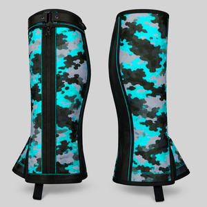 2026 Genuine Waterproof and Breathable Full Grain Neoprene Western Horse <b>Chaps</b> with Curved Zip Real Riding <b>Half</b> <b>Chaps</b> Low MOQ - Product Image 5