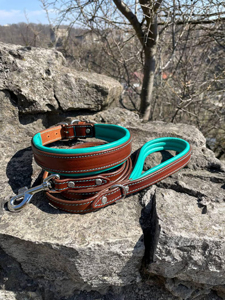 Conjunto de Correa y Collar de Cuero Premium Clásico y Sólido para Perro, Suave, Ecológico, de Lujo, con Liberación Rápida, Impermeable, Duradero y Elegante - Product Image 3