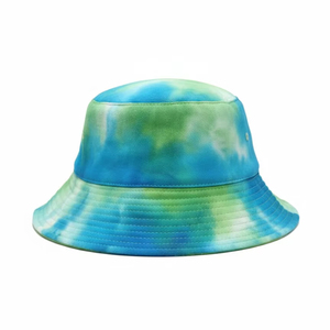 Sombrero de Pescador de Algodón con Estampado Tie Dye Azul Verde, Personalizado, a la Moda, Protección Solar, para Playa, Unisex, Cómodo y Suave, 2026 - Product Image 1