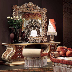 Luxury Baroque Royal Golden King Size <b>Bed</b> Hand-Carved Wood <b>Antique</b> Classical Master Bedroom Furniture Set with Nightstand - Product Image 5