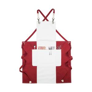Tablier en toile imprimé avec logo personnalisé, sangles en cuir détachables, uniforme professionnel pour barman, barista, coiffeur, multifonctionnel - Product Image 3
