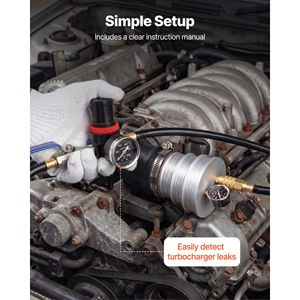Kit Tester Perdite Turbo Compatibile con Tubi da 3, 3.5, 4 Pollici, Manometro Valvola 0-150 PSI, Adattatore Manometro 0-60 PSI per Sistema Turbo Camion - Product Image 6