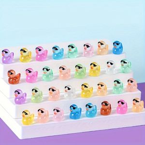 24 Canards Lumineux avec Lunettes de Soleil, Mini Figurines d'Animaux en Résine, Ornements de Jardin pour Jardin Féerique, Accessoires Artistiques, 24 Canards Lumineux - Product Image 5