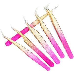 1 Pince à Épiler pour Sourcils et Cils, Anti-Statique, en Acier Inoxydable, pour Artistes Maquilleurs, Outil d'Extension de Cils, Motif Fleur de Glace - Product Image 2
