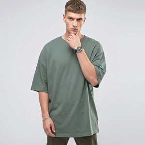 T-shirts Homme 100% Coton Coupe Oversize Épaules Tombantes 240 GSM Vente en Gros Tenue Décontractée Tee-shirt Homme Épaules Tombantes Personnalisé Style Urbain - Product Image 1