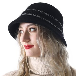 Women Elegant Winter Wool Bucket Hat - Product Image 3