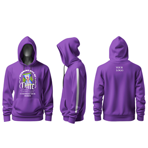 เสื้อฮู้ดพิมพ์ลายกราฟิกตามสั่ง - ผ้าฝ้ายฟลีซ สตรีทแวร์สำหรับทุกเพศ - แถบข้างแขนเสื้อ - เสื้อพูลโอเวอร์แบบปรับแต่งได้ - Product Image 2