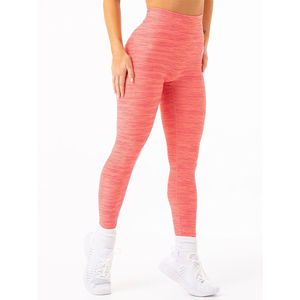 Nouvel ensemble 2 pièces OEM personnalisé pour femme : Leggings et soutien-gorge en maille corail, respirants, avec effet froncé aux fesses, pour le sport et le yoga - Product Image 6