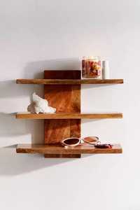 Modern Metal Frame <b>Floating</b> Wall Shelf 3 Tier Natural Wood Display Rack Minimalist Black Iron Hanging Bookshelf Storage <b>Unit</b> - Product Image 1