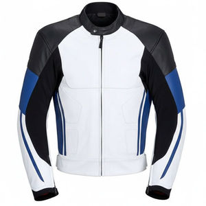 Chaqueta de Motociclista Personalizada de Estilo Americano, 100% Piel de Oveja Genuina, Talla Grande, Cuello Redondo, Impermeable, Casual, Formal, con Estampado Urbano - Product Image 1