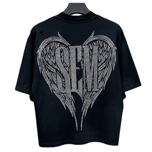 <span class=keywords><strong>Camiseta</strong></span> <span class=keywords><strong>sin</strong></span> <span class=keywords><strong>mangas</strong></span> con estampado de diamantes de imitación, lavado ácido, gráfico oversize, de algodón de alta calidad, estilo holgado para hombre - Product Image 5
