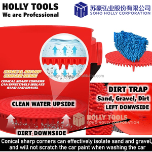 Cubo rodante para lavado de coches, juego de herramientas de cubo de agua con rodillo de 5 ruedas, Cubo de limpieza automático con mango de tapa <span class=keywords><strong>Dolly</strong></span> - Product Image 5