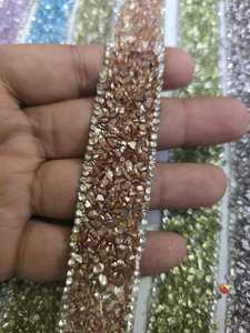 Nuevo diseño de encaje con cuentas de colores y cristales AB para decoración de ropa, ofertas al por mayor. - Product Image 3