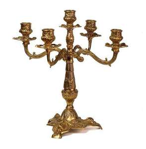Candélabre de luxe royal à motif gaufré, grand et lourd, pour décoration de mariage et de fête - Product Image 1
