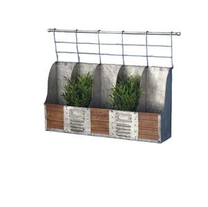 Lot de 2 jardinières murales demi-rondes en métal galvanisé, style ferme, pour plantes d'intérieur et d'extérieur, décoration maison et jardin - Product Image 5