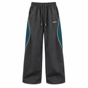 Pantalones Deportivos Anchos para Hombre, Cintura Elástica con Cordón, Franja Lateral, Estilo Casual, para Otoño - Product Image 1